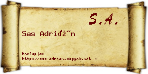 Sas Adrián névjegykártya